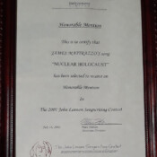 Joh n Lennon Song Writing Contest Honorable Mention